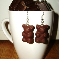 Boucles d'oreilles mini ourson Haribo au chocolat -