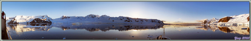 21 février, 20 heures: nous sortons de Paradise Bay par Gerlache Strait (Détroit de Gerlache) - Péninsule Antarctique