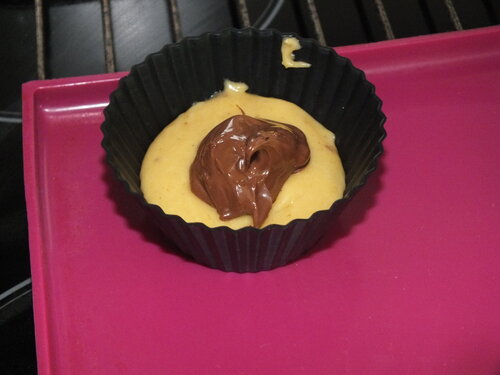 Muffins pépites de chocolat coeur Nutella 