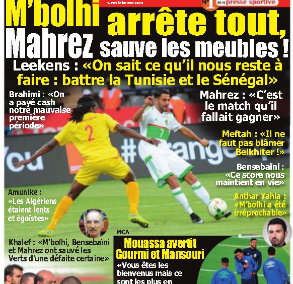 Dimanche 15.1.2017 à Franceville CAN phase de poule EN-Zimbabwe 2-2