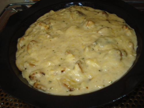 Un Cake au Boudin Blanc et Champignons