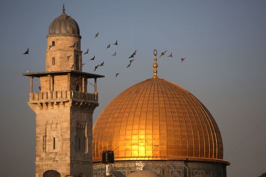Le Dôme du rocher le 14 octobre, ou Qubbat As-Sakhrah en arabe, se trouve sur le site religieux connu comme celui de l’esplanade des Mosquées pour les musulmans et de mont du Temple pour les juifs dans la vieille ville de Jérusalem.