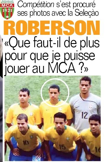 Roberson avec la seleçao des jeunes