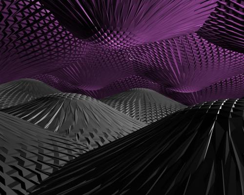 Mon rendu de la grotte faite avec des icospheres