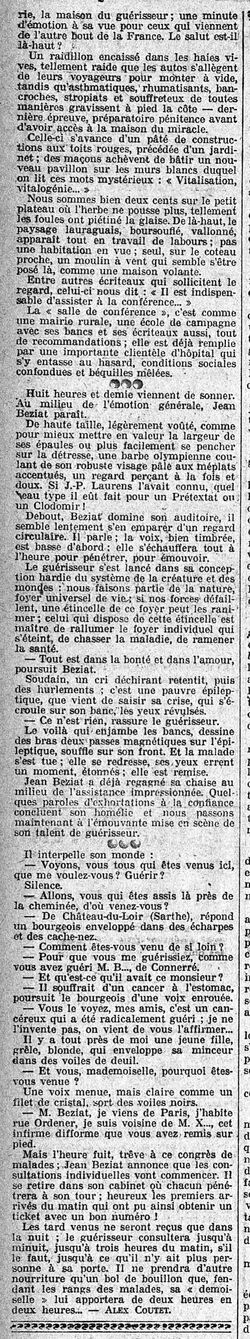 Béziat, le guérisseur est mort #2 (L'Intransigeant, 13 mai 1926)