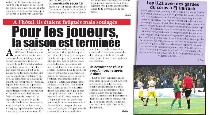 Mardi 21.05.2013 MCA-USMH non joué, les supporters Mouloudéens disent NON à la HOGRA