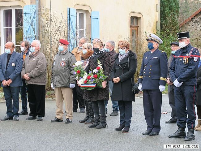 * Cérémonie du 77ème anniversaire de la Libération, le 14 nov. 2021, au Monument aux Morts de Plancher-Bas".