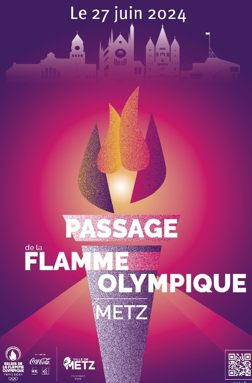 METZ - J.O. 2024 Passage de la flamme Olympique
