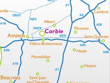 La commune de Corbie dans la Somme