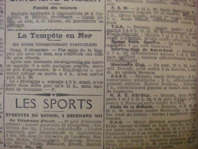 Le 3.12.1921 Conseil et préparation d'un match à la Redoute