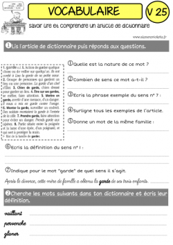 UNE ANNEE DE VOCABULAIRE "CLES EN MAIN" !