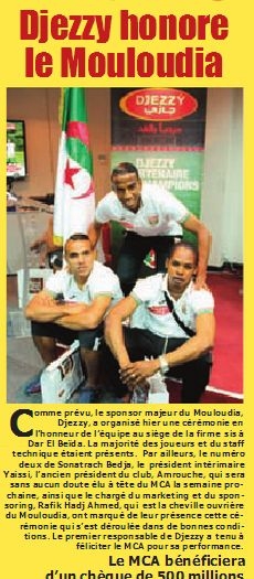 Mercredi 21.05.2014 Djezzy Honore le Mouloudia