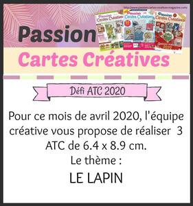 Défi ATC janvier 2020 "Passion cartes créatives"