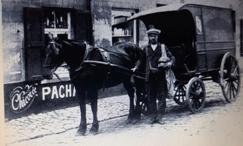 Vendeur avec charette à cheval à Jemeppe