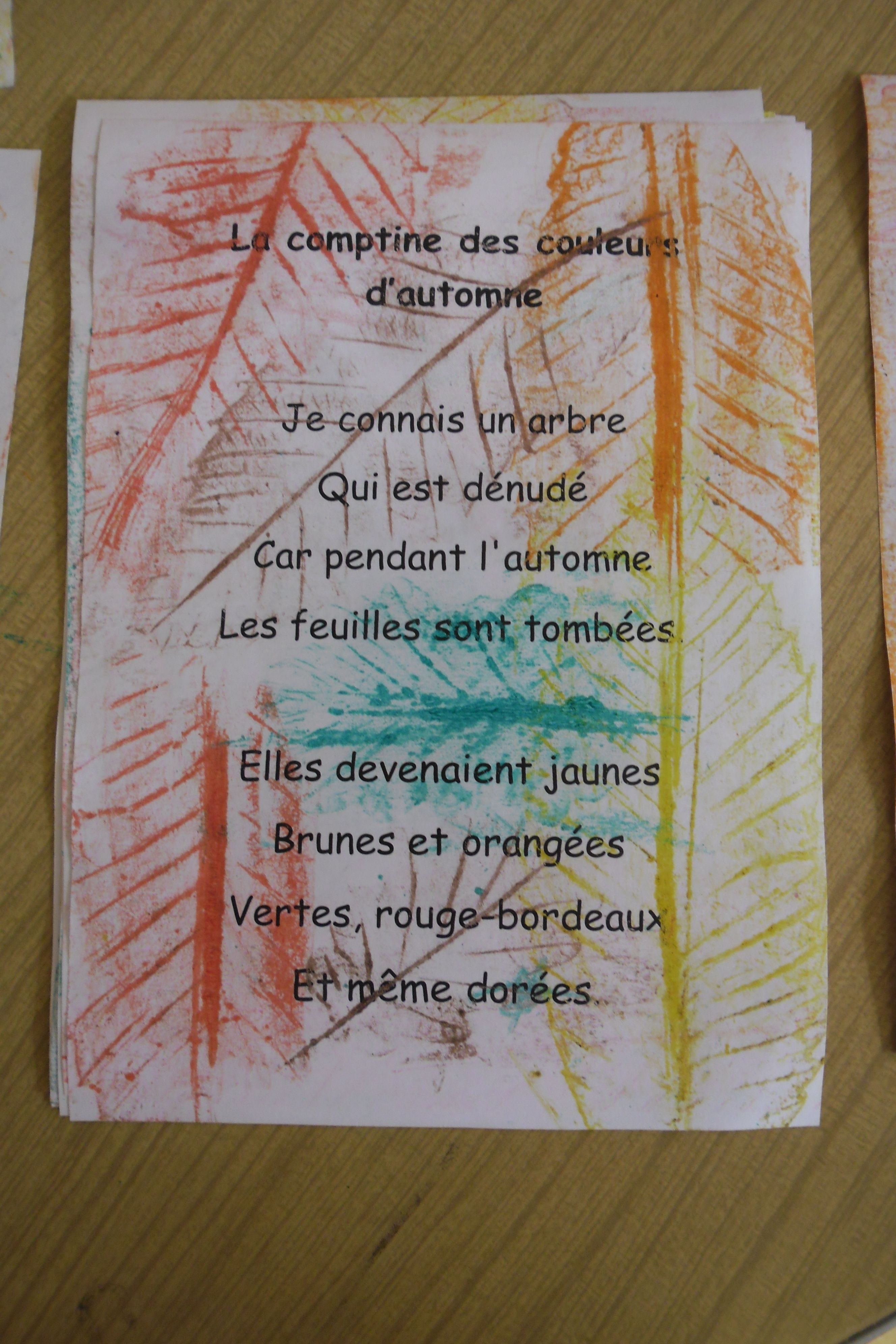 La Comptine Des Couleurs D automne Comptine d'automne - Fleur de paillette