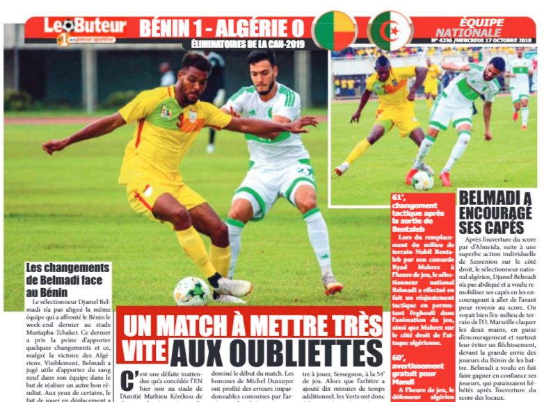 Mardi 16.10.2018 à Cotonou Q.CAN Retour Bénin-EN 1-0