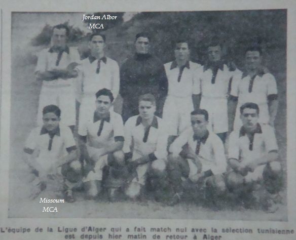8.11.1936 jordan albor et missoum en sélection d\'alger contre celle de tunis 2-2