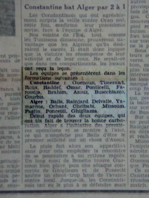 31.10.1937 constantine bat alger 2-1 avec yamarène,chelbabi et missoum