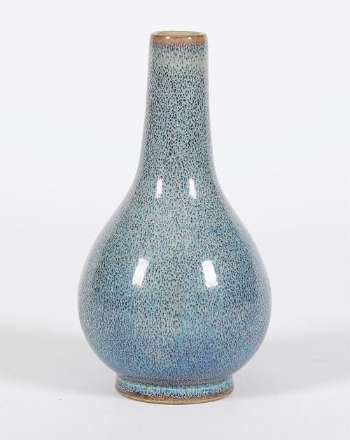 Lazurite splashed vase - Qianlong mark