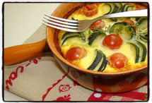 CLAFOUTIS TOATE ET COURGETTE