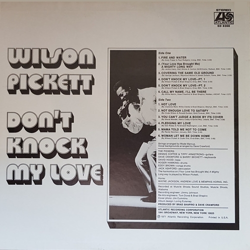 Wilson Pickett : Album " Don't Knock My Love " Atlantic SD 8300 [ US ]