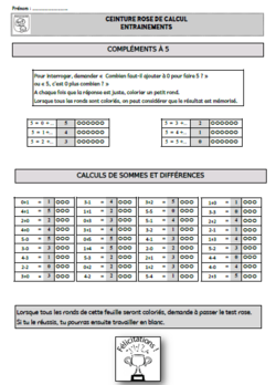 Ceintures de calcul CE1-CE2 - Carabouille à l'école