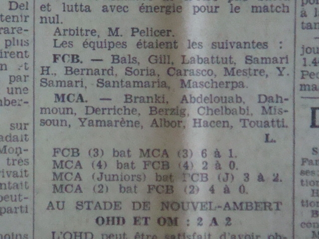 dimanche 14.11.1937  mca-fcb 0-0