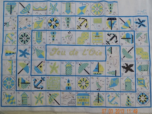 Mon jeu de l'oie : Fin de la broderie