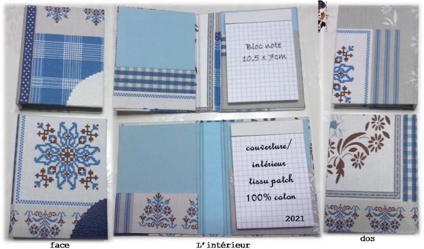 Bloc note "tissu", "papier scrap", skyvertex, ..., ....,