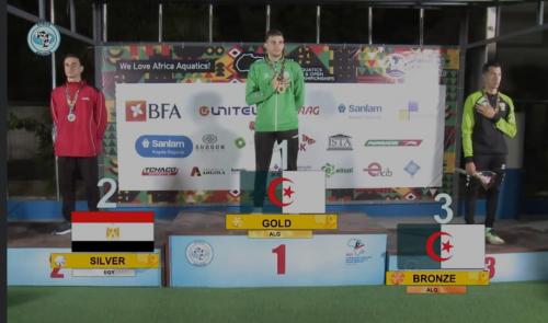 Syoud Jaouad MCA Médaille d'Or sur 200m Brasse au Championnat d'Afrique