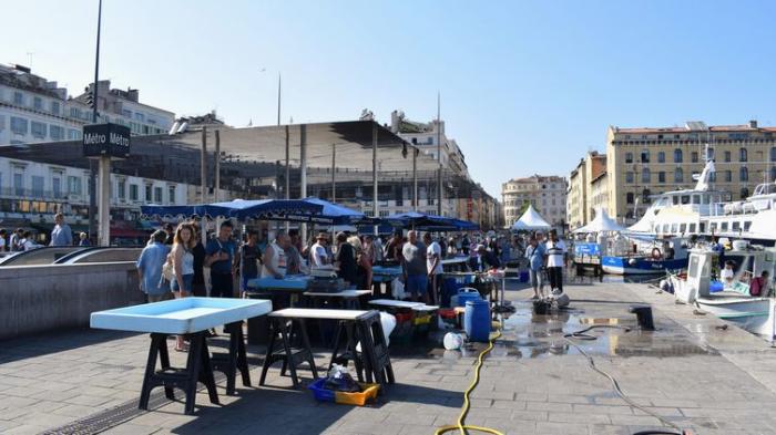 Le vieux port de Marseille  (Bouches-du-Rhone)