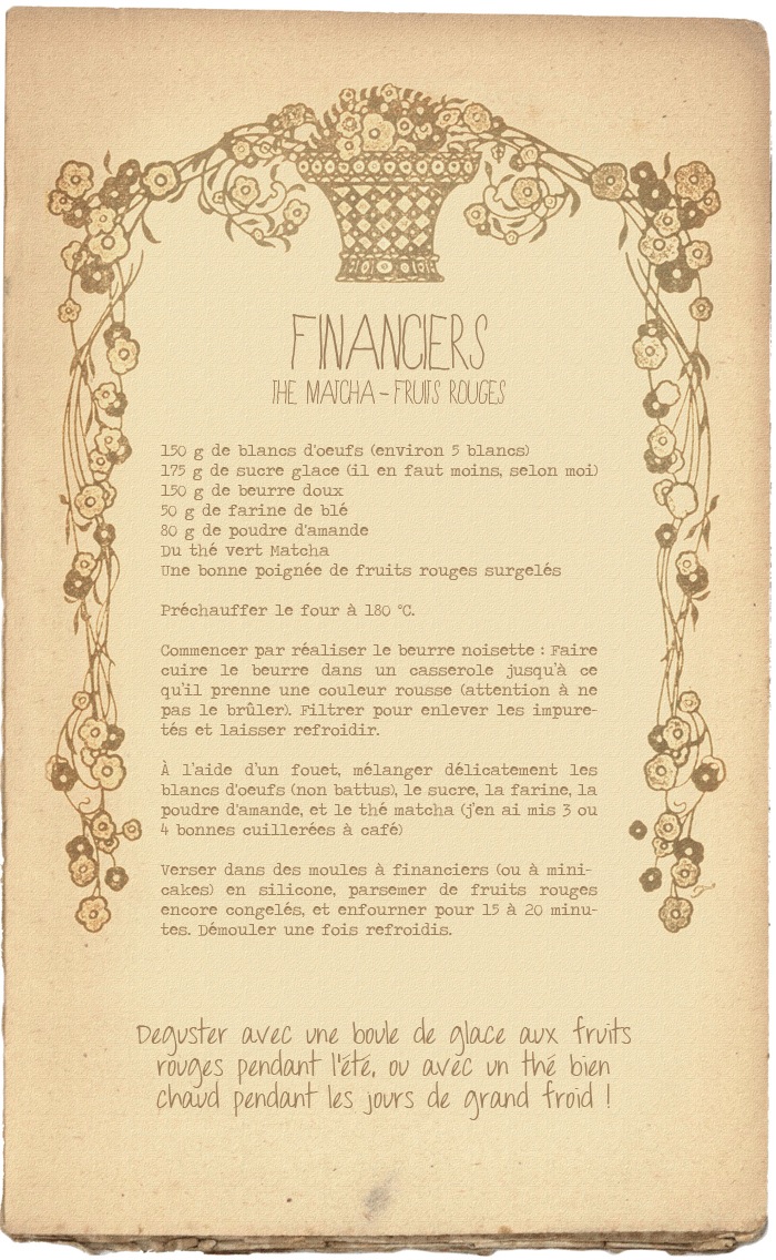 Financiers au thé matcha & fruits rouges