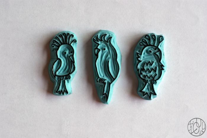 Défi gravure 28/52 - Tampons oiseaux