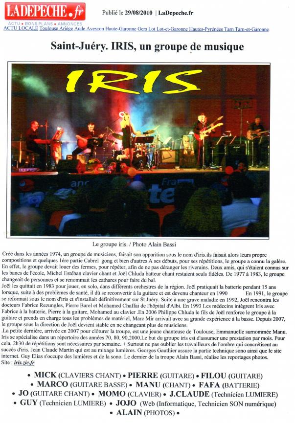 Article de la Dépêche du Midi 29-08-2010