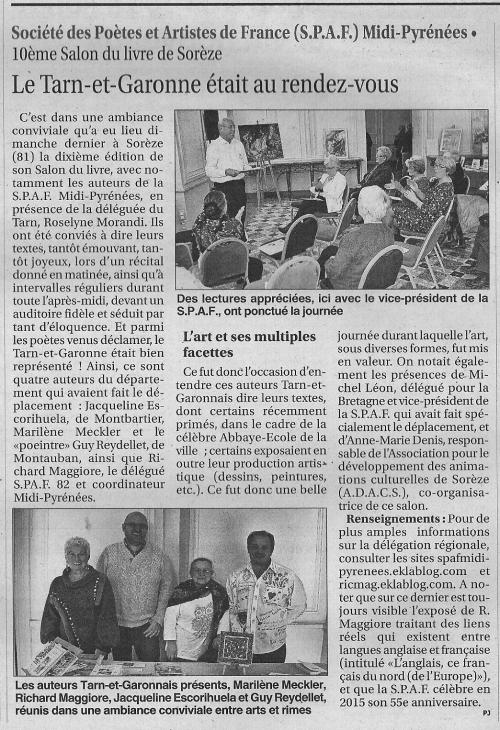 SORÈZE DANS LA PRESSE
