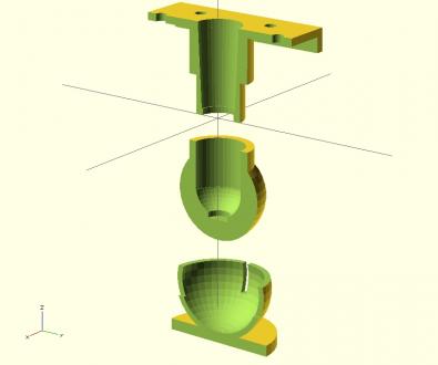 openscad,3d printing,qu-bd,hexapod lex,hexapod foot,robot foot,leca philippe,philippe leca