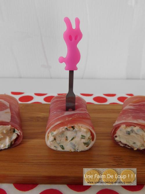Makis de jambon cru, fromage frais et ciboulette