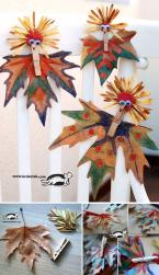 Colourful figures from leaves