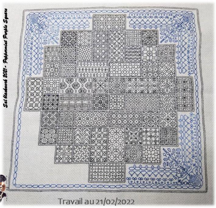 Sal blackwork 2021 Peppermint Purple Square # 42 ==> # 52 + Frise = FINI FINI FINI FINI