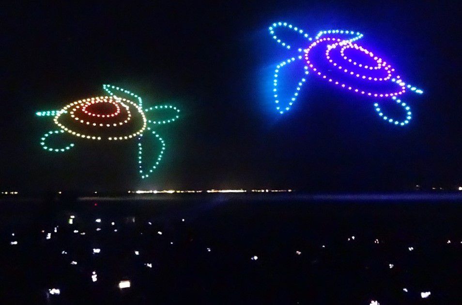 Un grand spectacle de drones, à Arès...