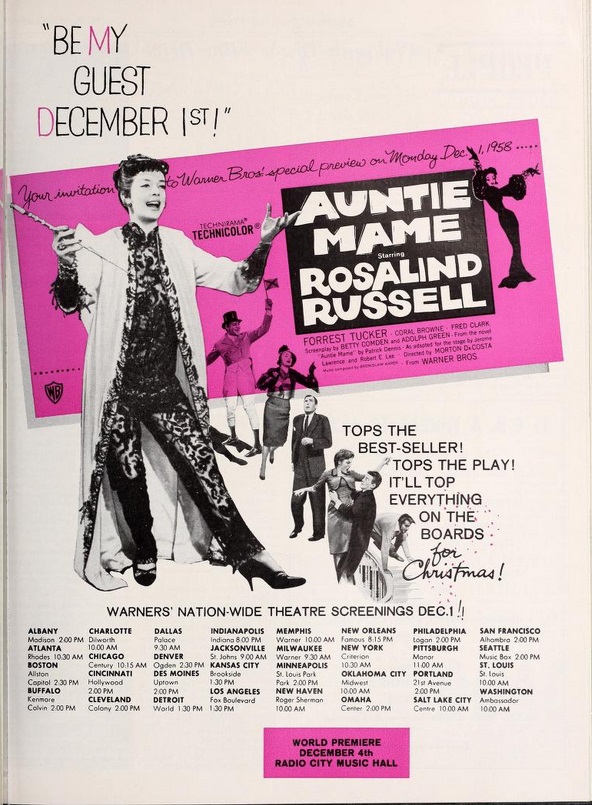 AUNTIE MAME ROSALIND RUSSELL BOX OFFICE USA 1958 