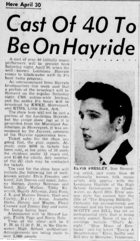 ELVIS 30 AVRIL 1955 