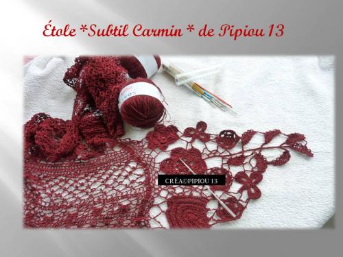 Mon étole " Subtil Carmin"