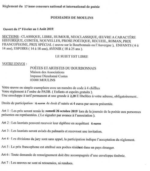 POÉSIADES DE MOULINS
