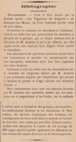 Enseignement (Le Messager, 15 juin 1905)