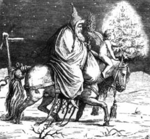 Saint Nicolas sur son cheval NB