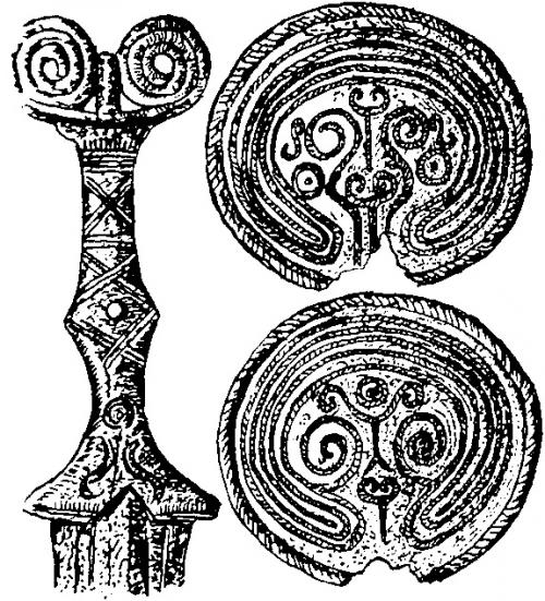 Épée à poignée (Bildschon) et plaques de fibules (Vegstrop).jpg