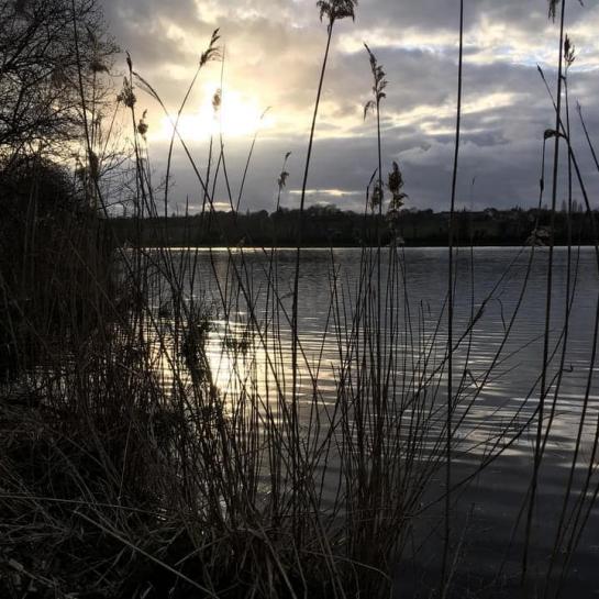Peut être une image de nature, ciel, crépuscule et lac