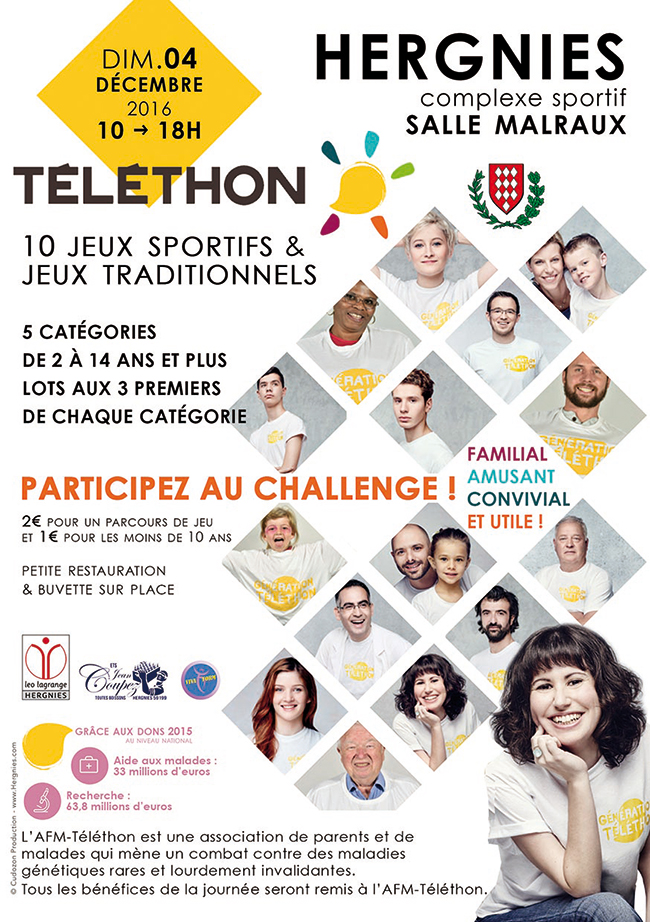 Téléthon 2016, Challenge jeux sportifs et traditionnels, à Hergnies