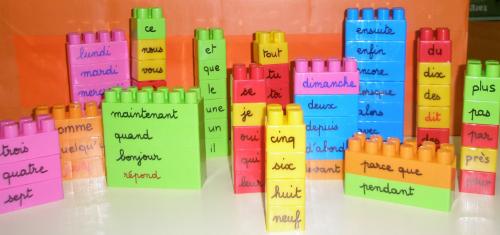 Les mots outils : jeu de briques